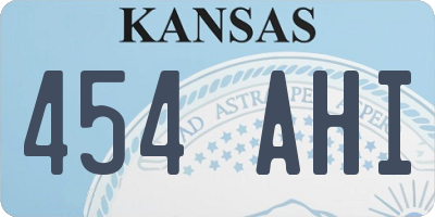 KS license plate 454AHI