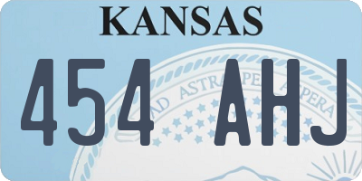 KS license plate 454AHJ