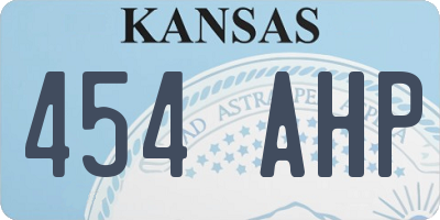KS license plate 454AHP