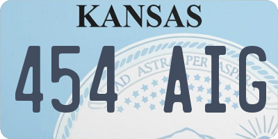 KS license plate 454AIG