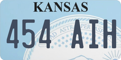 KS license plate 454AIH