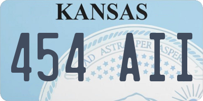 KS license plate 454AII