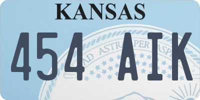 KS license plate 454AIK