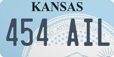 KS license plate 454AIL