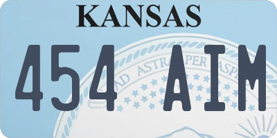 KS license plate 454AIM