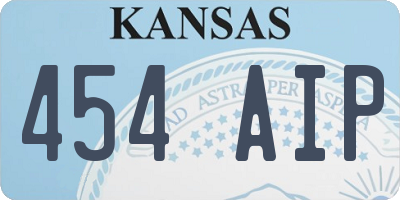 KS license plate 454AIP