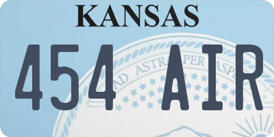 KS license plate 454AIR