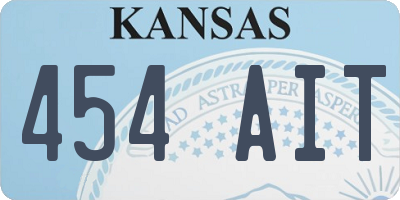 KS license plate 454AIT
