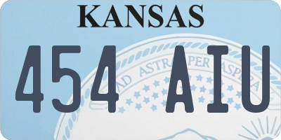 KS license plate 454AIU