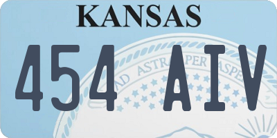 KS license plate 454AIV