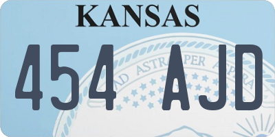 KS license plate 454AJD