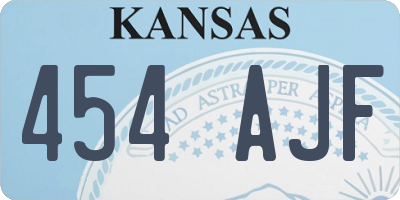 KS license plate 454AJF