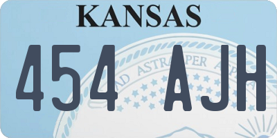 KS license plate 454AJH