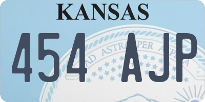 KS license plate 454AJP