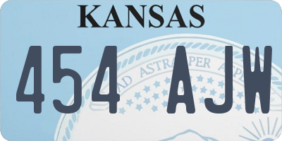 KS license plate 454AJW