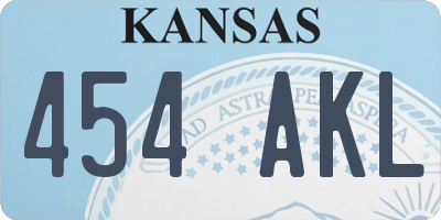 KS license plate 454AKL