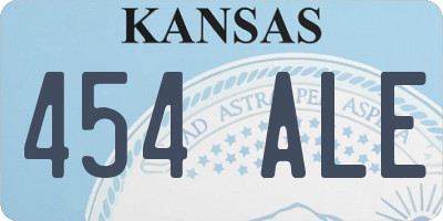 KS license plate 454ALE