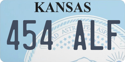 KS license plate 454ALF