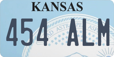 KS license plate 454ALM