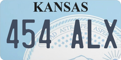 KS license plate 454ALX