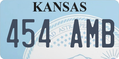 KS license plate 454AMB