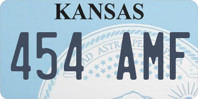 KS license plate 454AMF