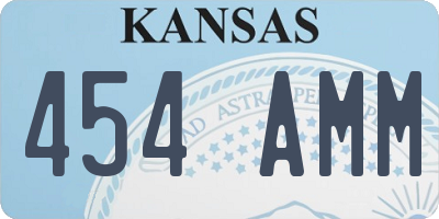 KS license plate 454AMM