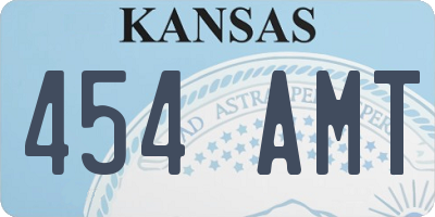 KS license plate 454AMT