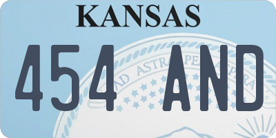 KS license plate 454AND