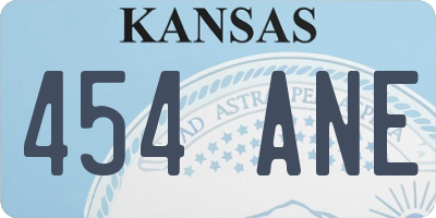 KS license plate 454ANE