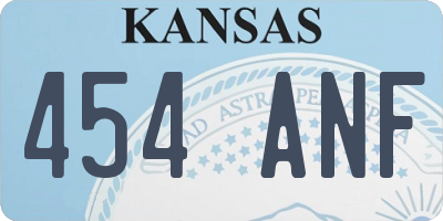 KS license plate 454ANF