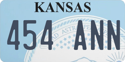 KS license plate 454ANN