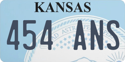 KS license plate 454ANS