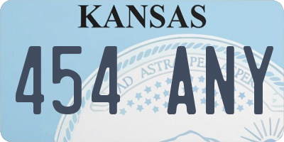 KS license plate 454ANY