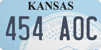 KS license plate 454AOC