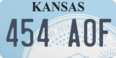 KS license plate 454AOF