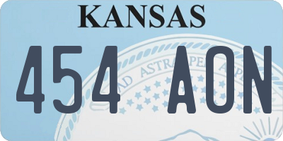 KS license plate 454AON