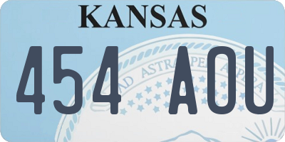 KS license plate 454AOU