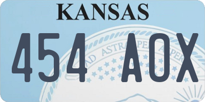 KS license plate 454AOX