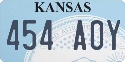 KS license plate 454AOY