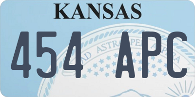 KS license plate 454APC