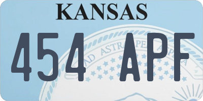 KS license plate 454APF