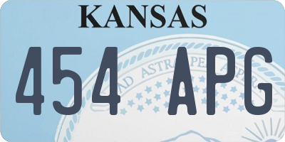KS license plate 454APG