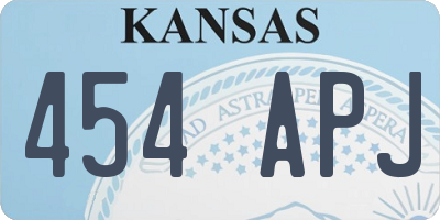KS license plate 454APJ