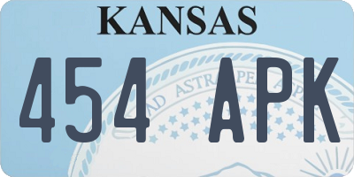 KS license plate 454APK
