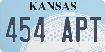 KS license plate 454APT