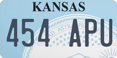 KS license plate 454APU