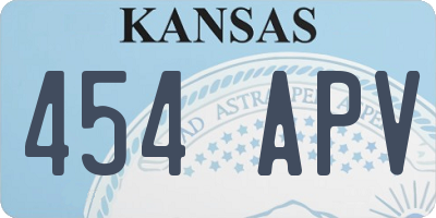 KS license plate 454APV