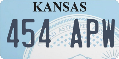 KS license plate 454APW