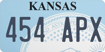 KS license plate 454APX